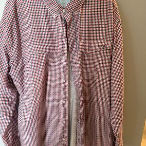 HUK Men's Red and Blue Checkered Shirt xxl fishing